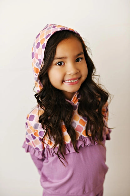 Adorable Sweetness Lavender Ruffle Hooded Sweatshirt Play Set Outfit