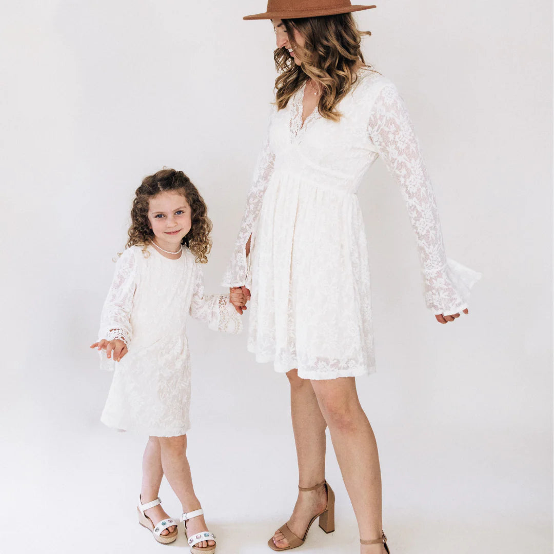 Mommy and Me! Toddler & Girls Ivory Lace Dress