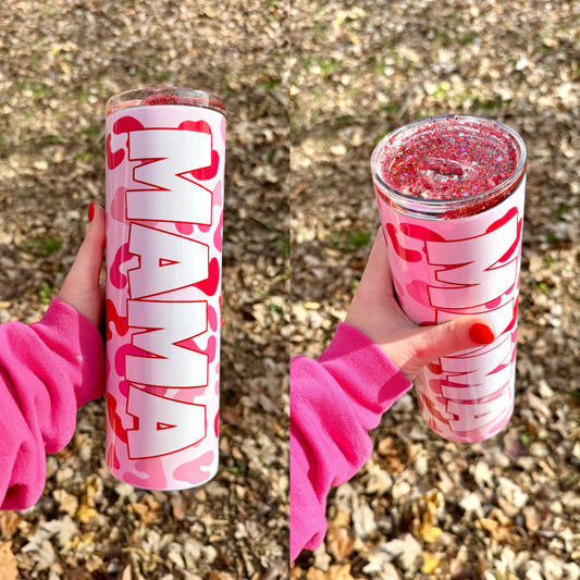 Custom name glitter tumbler