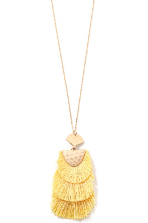 Tiered Fringe Pendant Necklace