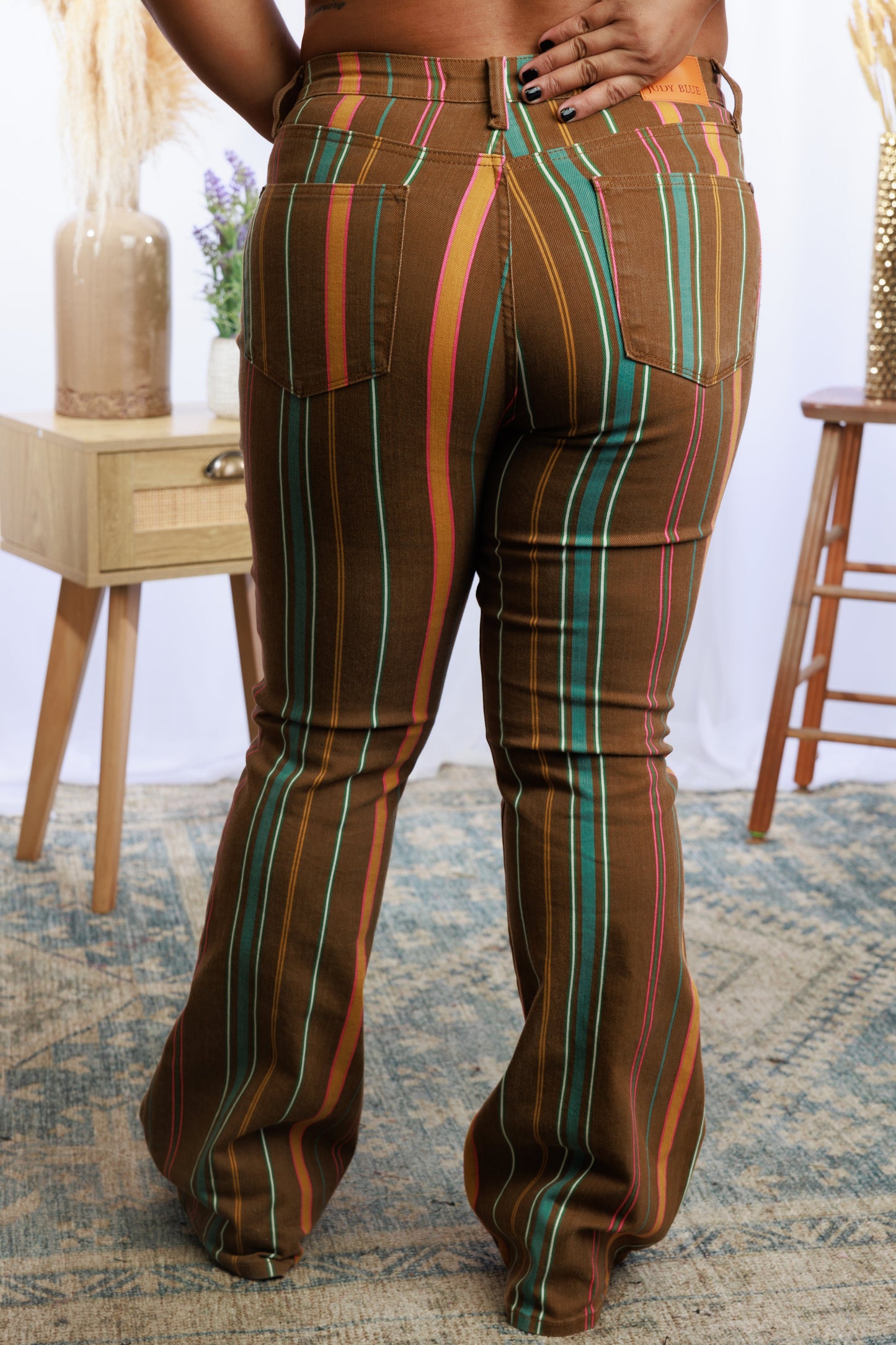 Astrid Judy Blue Striped Flares