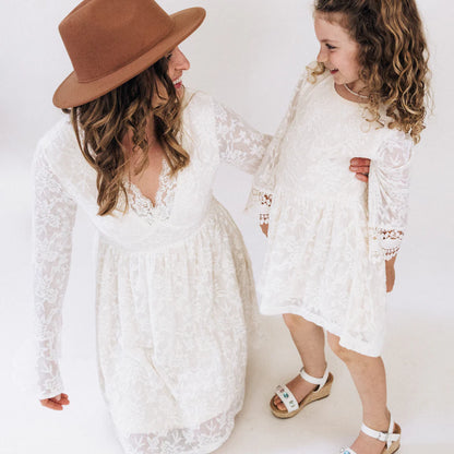 Mommy and Me! Toddler & Girls Ivory Lace Dress