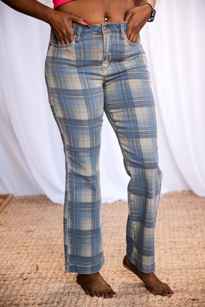 Perfectly Plaid - Judy Blue Straight Leg