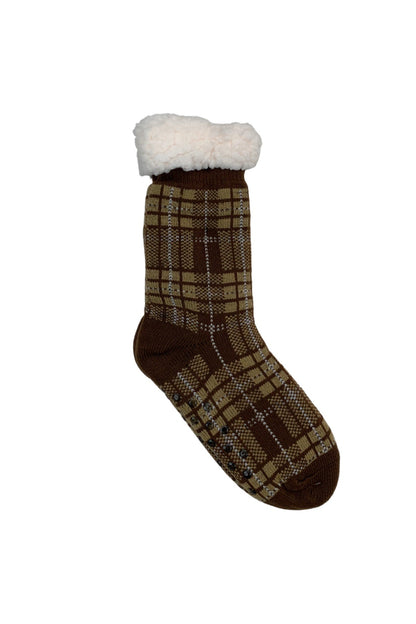 Plaid Fleece Lined Socks