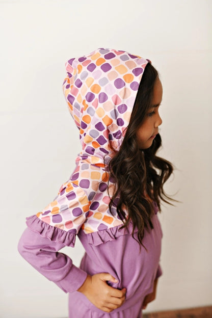 Adorable Sweetness Lavender Ruffle Hooded Sweatshirt Play Set Outfit